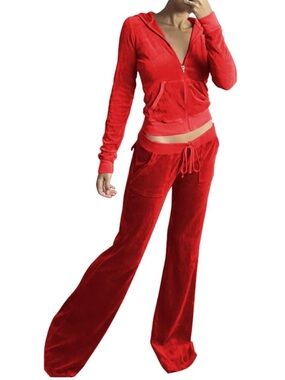 NWT No Label Size XL Red 2pc Sweatpants Set